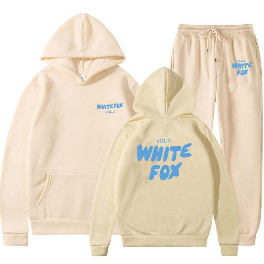 🎁White Fox Boutique Hoodie 2Pcs Tracksuit Set Hooded Sweatshirt Pullover&Fleec