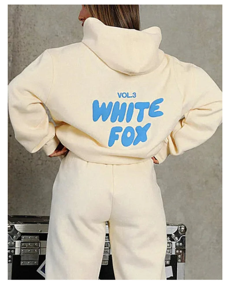 AU White Fox Boutique Hoodies Tracksuit Set Sweatshirt Womens Pullover 2Pcs Set