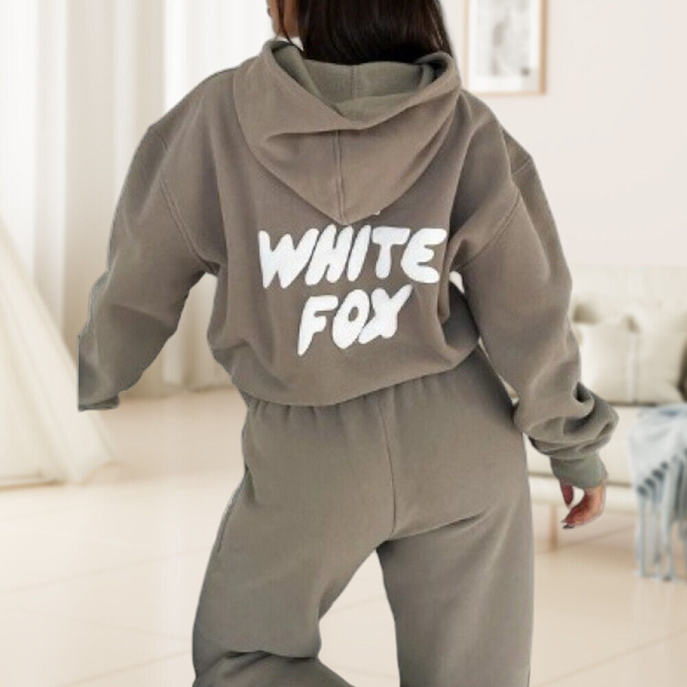 🎁White Fox Boutique Hoodie 2Pcs Tracksuit Set Hooded Sweatshirt Pullover&Fleec