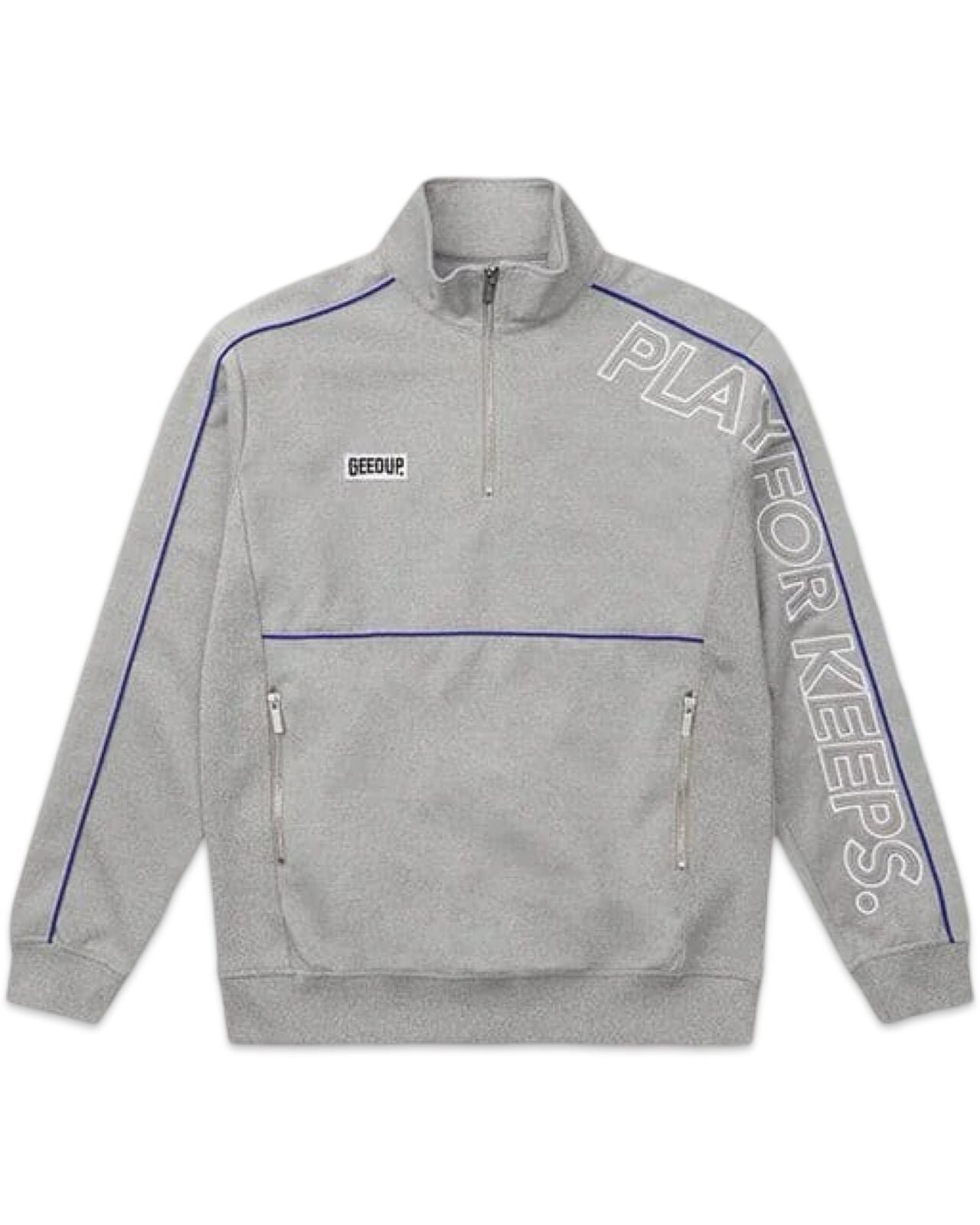 Geedup Play for Keeps Qtr Zip in Grey / Blue