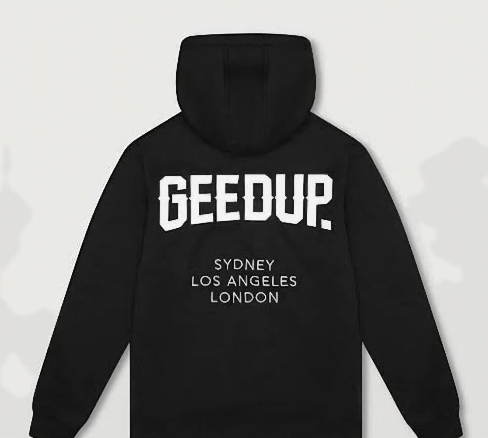 Geedup Co Cities Hoodie - Black/White - SMALL