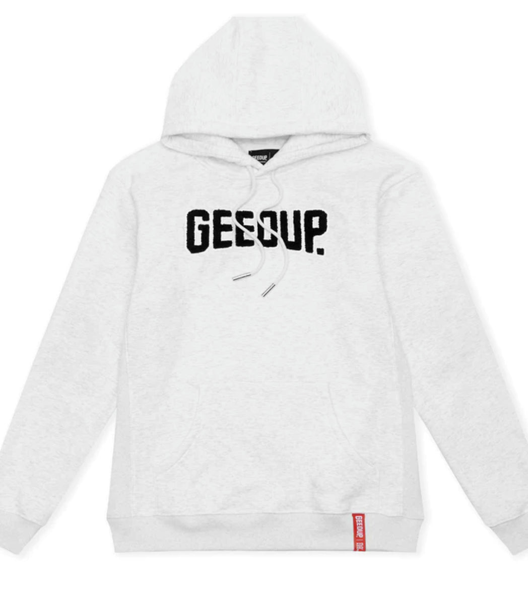 Geedup Play for Keeps Hoody White Marle Black - Size Small, Medium, Large and XL