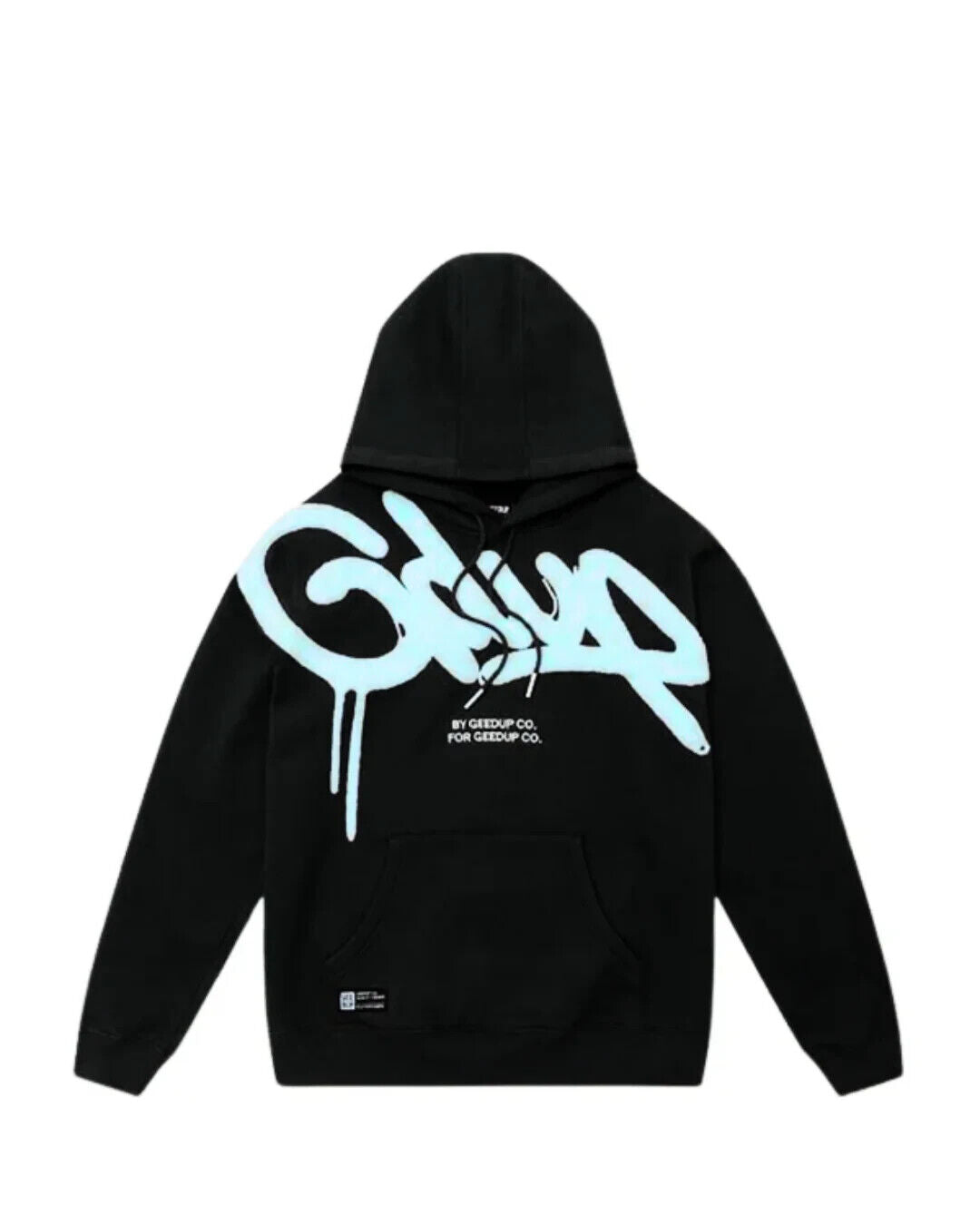 Geedup Handstyle Hoodie Black/Baby Blue - Size 2XL BRAND NEW