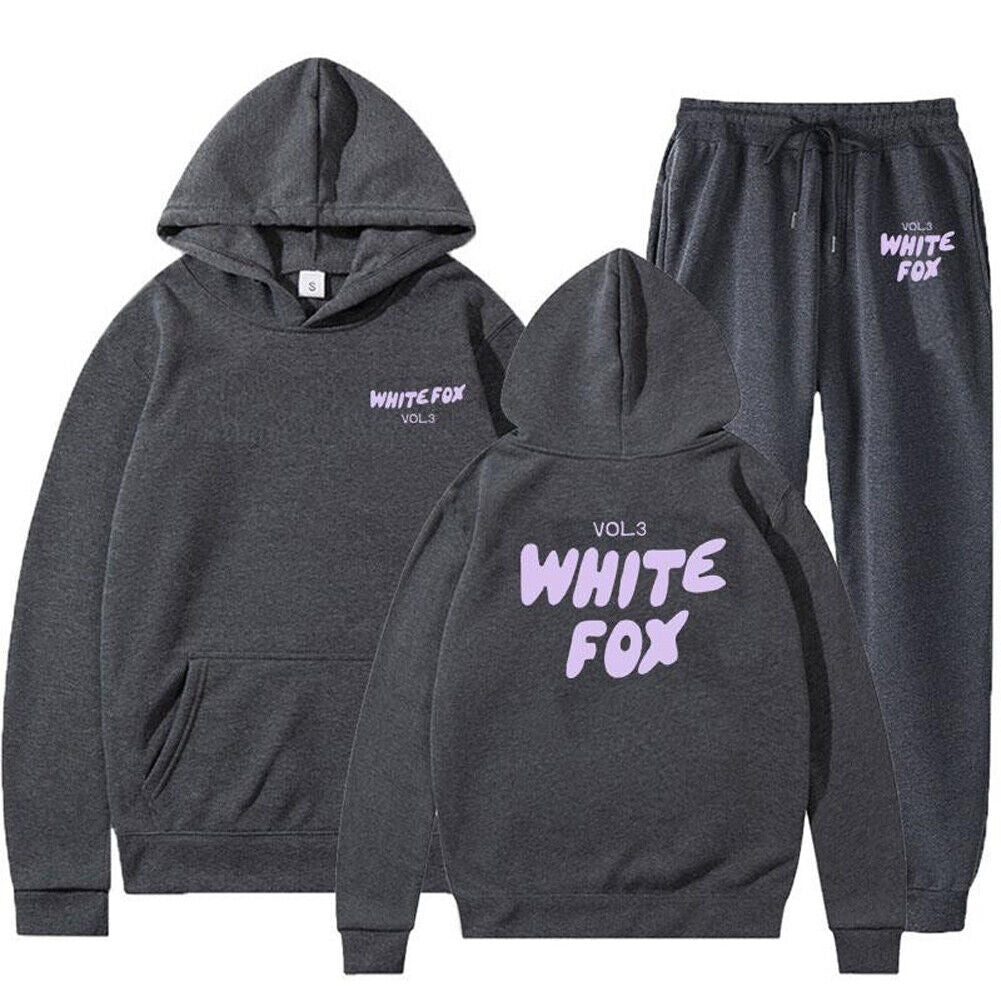 🎁White Fox Boutique Hoodie 2Pcs Tracksuit Set Hooded Sweatshirt Pullover&Fleec