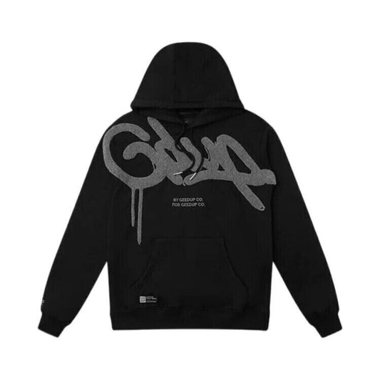 XXL ✅ Geedup Handstyle Hoodie 'Black / Grey' 🥷🏼 Brand New 📦