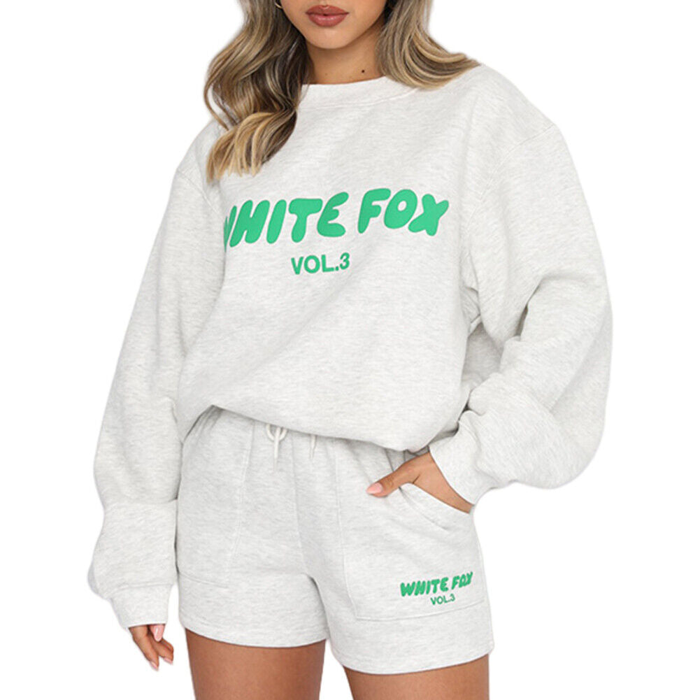 🎁White Fox Boutique Hoodie 2Pcs Tracksuit Set Hooded Sweatshirt Pullover&Fleec