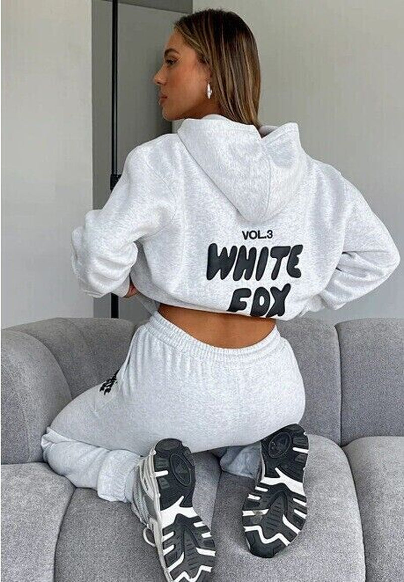 AU White Fox Boutique Hoodies Tracksuit Set Sweatshirt Womens Pullover 2Pcs Set