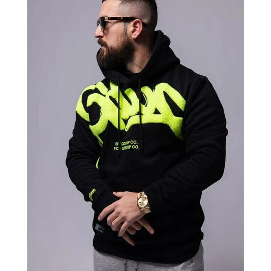 Geedup Co Handstyle Hoody Black Hyper Yellow - Size Small, Large and XL