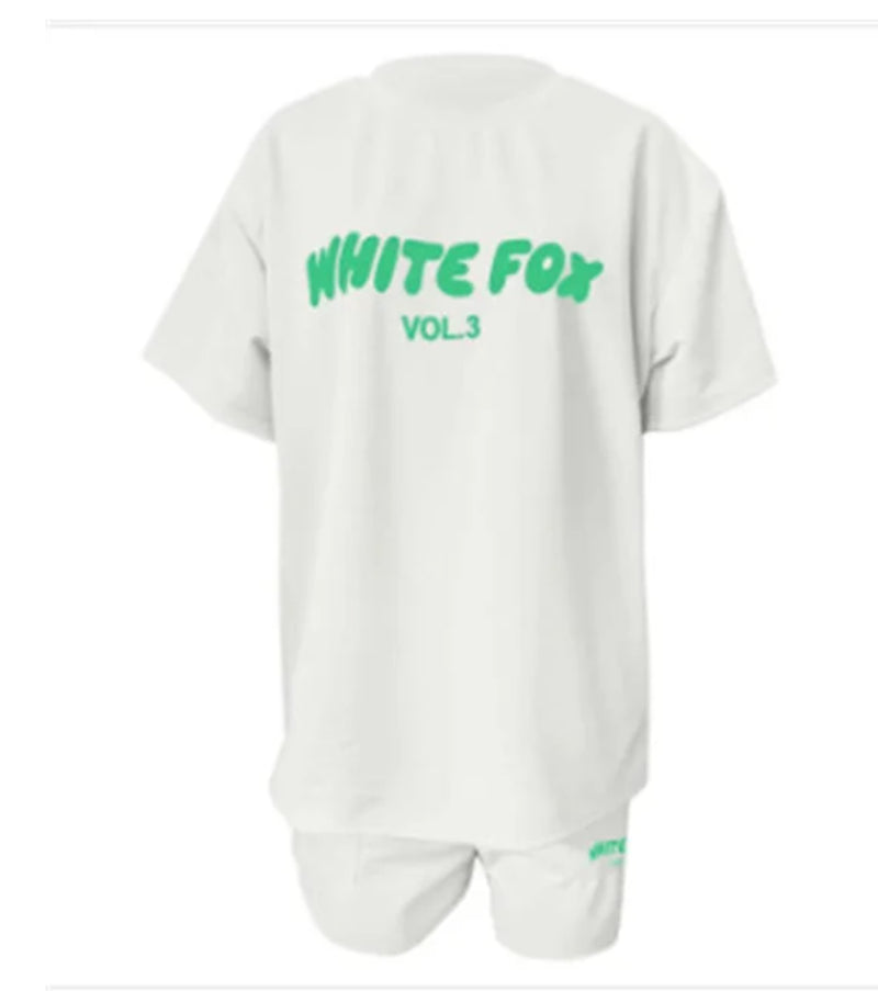 2 Piece White Fox Womens Boutique T-Shirt Shorts Set Sweatshirt Sweatpants