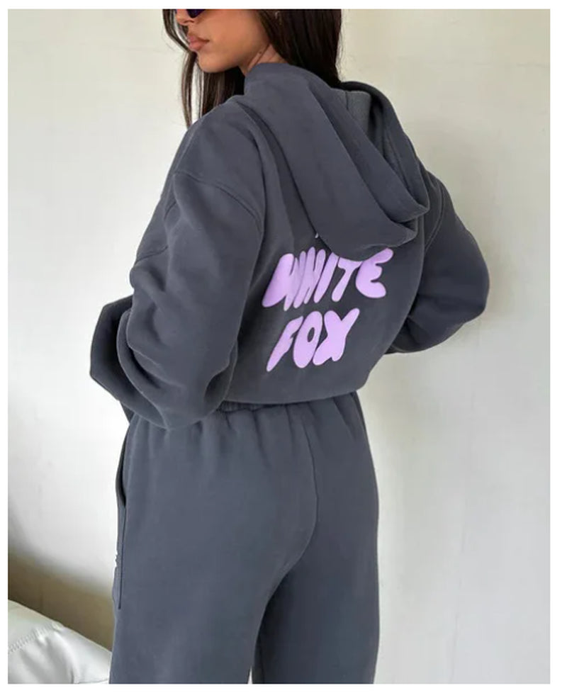 AU White Fox Boutique Hoodies Tracksuit Set Sweatshirt Womens Pullover 2Pcs Set