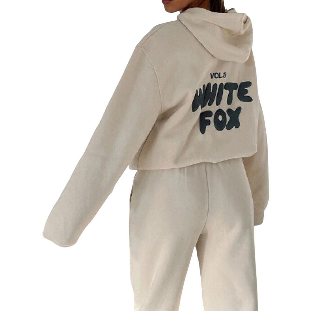 🎁White Fox Boutique Hoodie 2Pcs Tracksuit Set Hooded Sweatshirt Pullover&Fleec