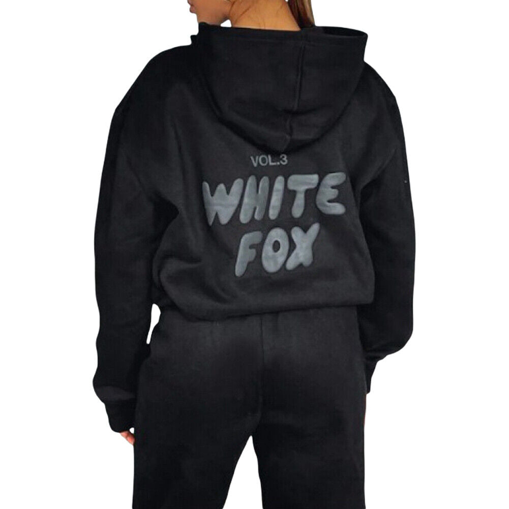 🎁White Fox Boutique Hoodie 2Pcs Tracksuit Set Hooded Sweatshirt Pullover&Fleec