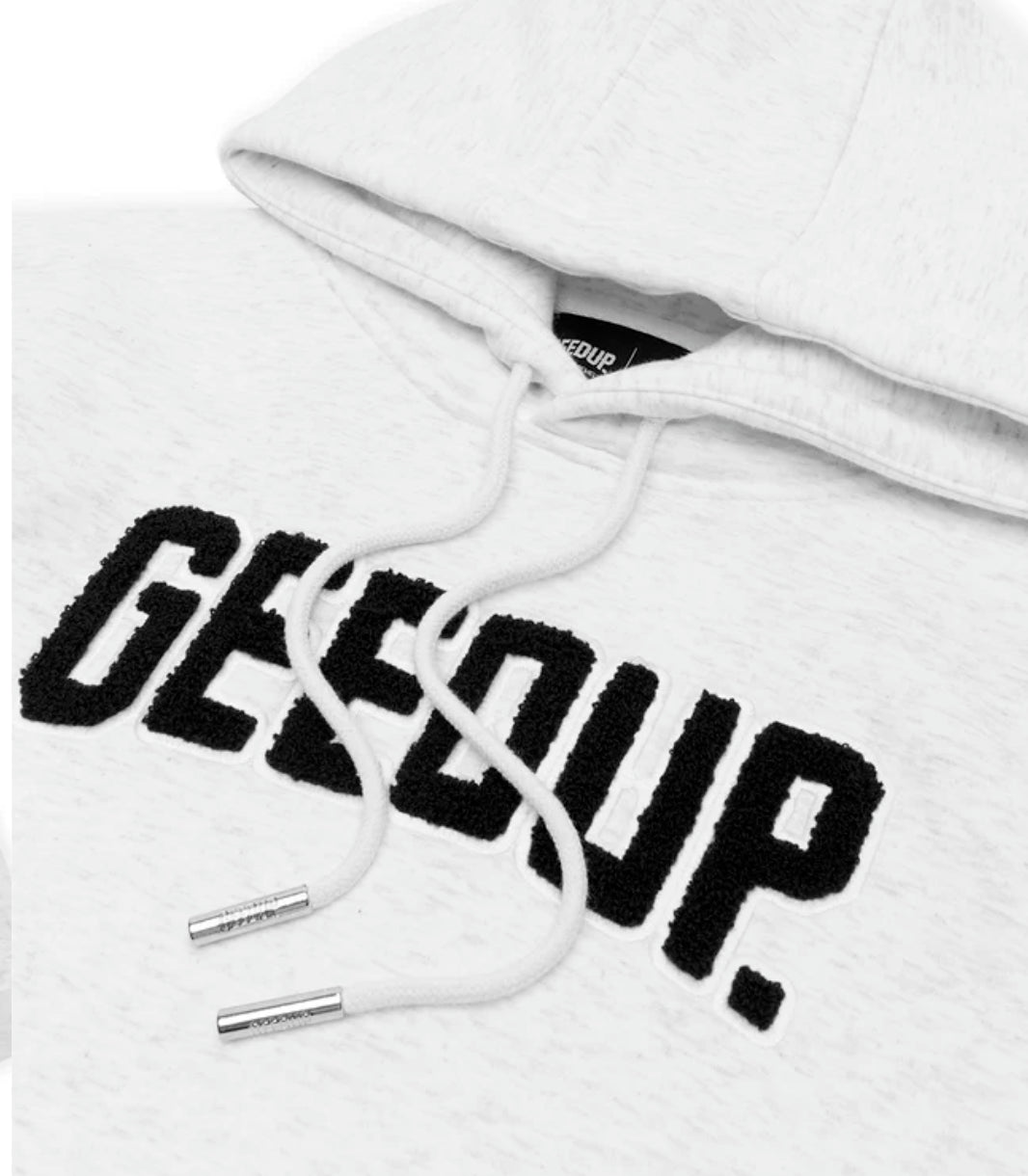 Geedup Play for Keeps Hoody White Marle Black - Size Small, Medium, Large and XL