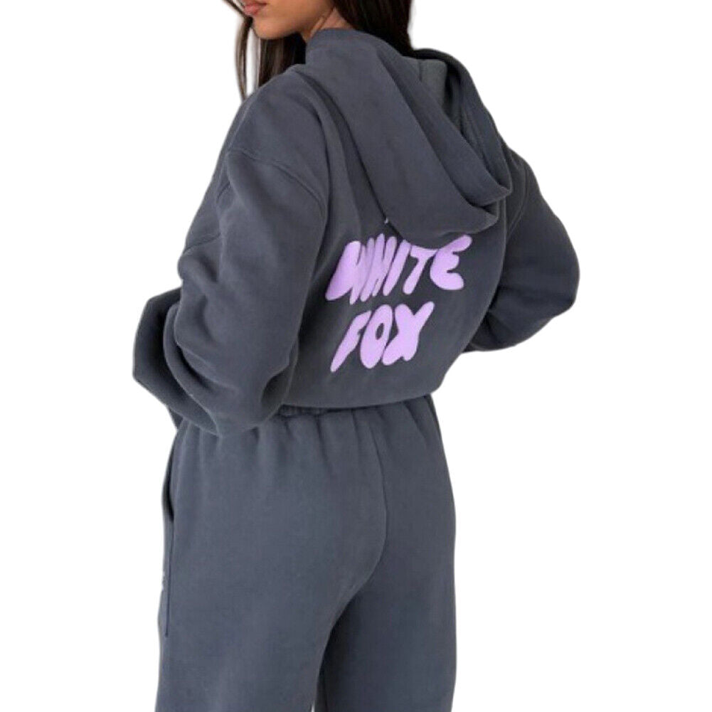 🎁White Fox Boutique Hoodie 2Pcs Tracksuit Set Hooded Sweatshirt Pullover&Fleec