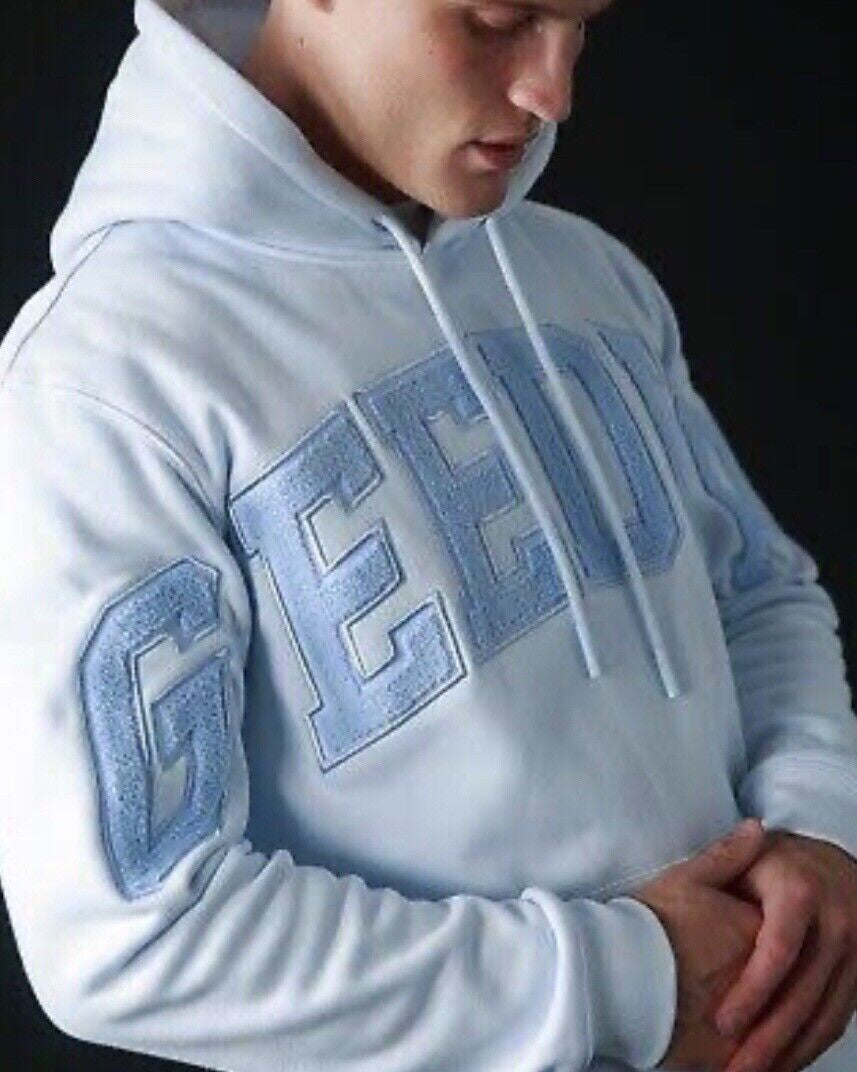 GEEDUP Pale Blue Team Logo Hoodie - Size Large