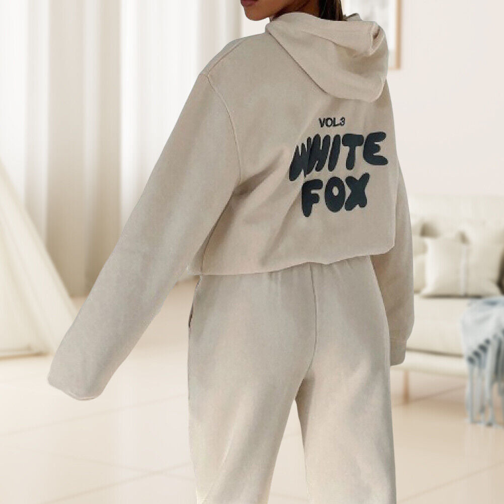 🎁White Fox Boutique Hoodie 2Pcs Tracksuit Set Hooded Sweatshirt Pullover&Fleec