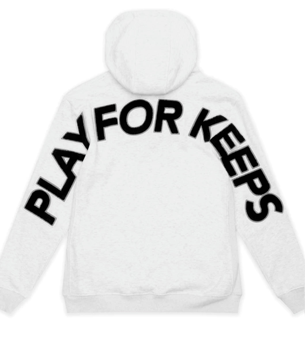 Geedup Play for Keeps Hoody White Marle Black - Size Small, Medium, Large and XL