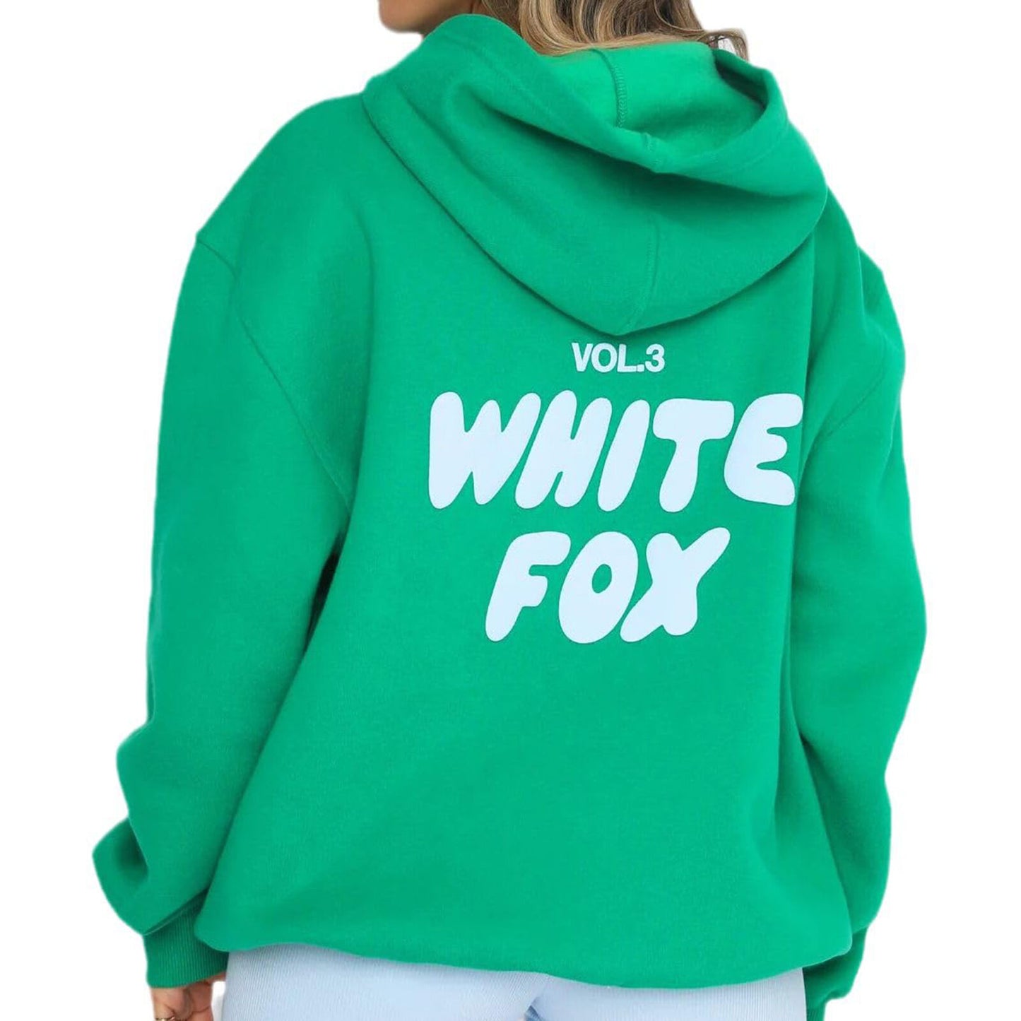 2Pcs White Fox Women'S Boutique Hoodie Tracksuit Set Hooded Sweatshirt Pullover