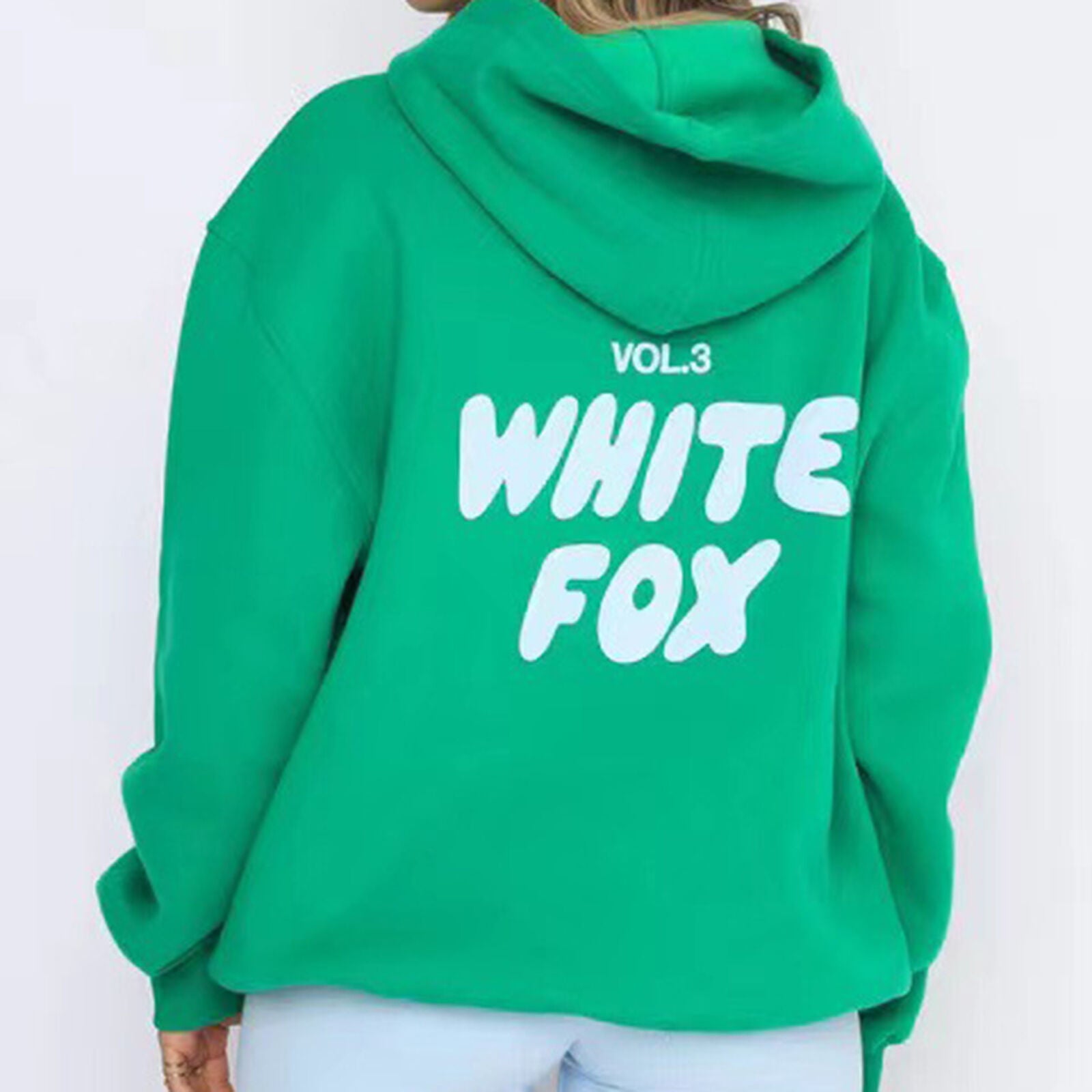 2Pcs White Fox Women'S Boutique Hoodie Tracksuit Set Hooded Sweatshirt Pullover