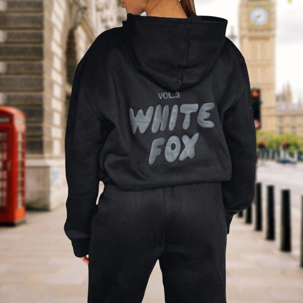 🎁White Fox Boutique Hoodie 2Pcs Tracksuit Set Hooded Sweatshirt Pullover&Fleec